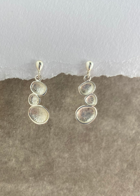 Sterling Silver Lily-pad Drop Earrings