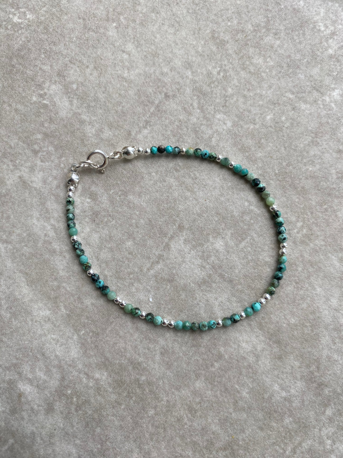 Silver n' Turquoise Beaded Bracelet