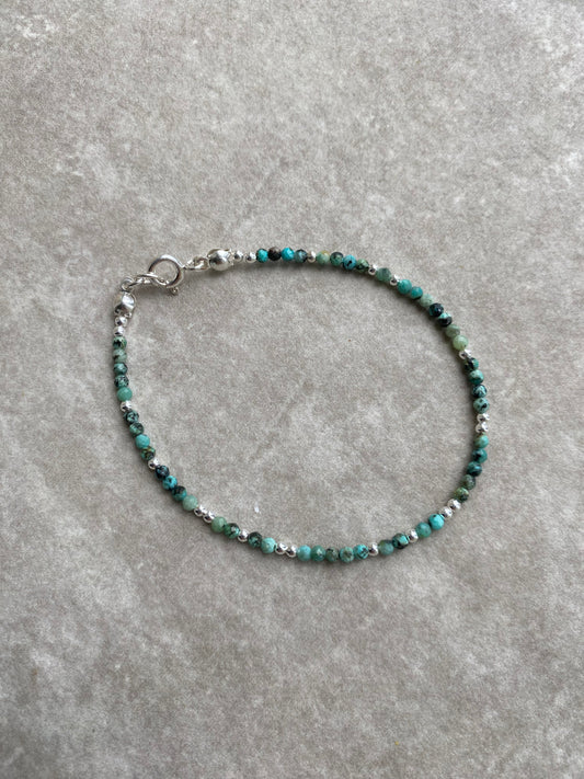 Silver n' Turquoise Beaded Bracelet