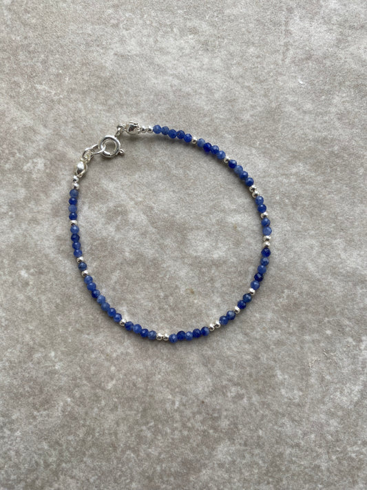 Silver n' Navy Beaded Bracelet