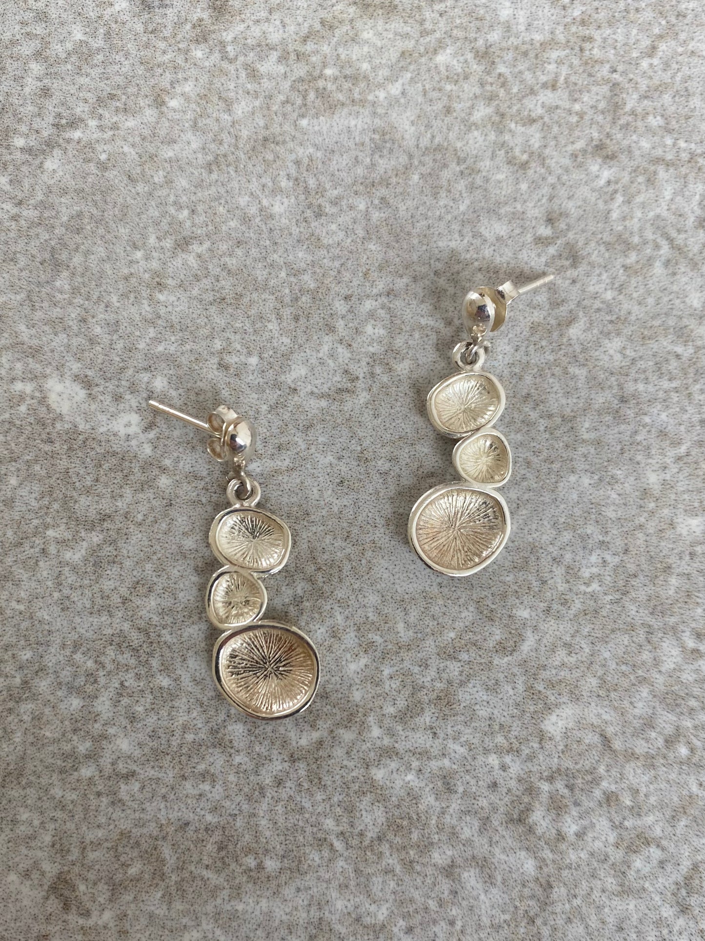 Sterling Silver Lily-pad Drop Earrings