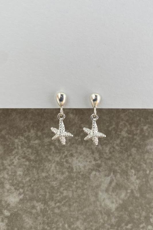 Sterling Silver Starfish Drop Earrings